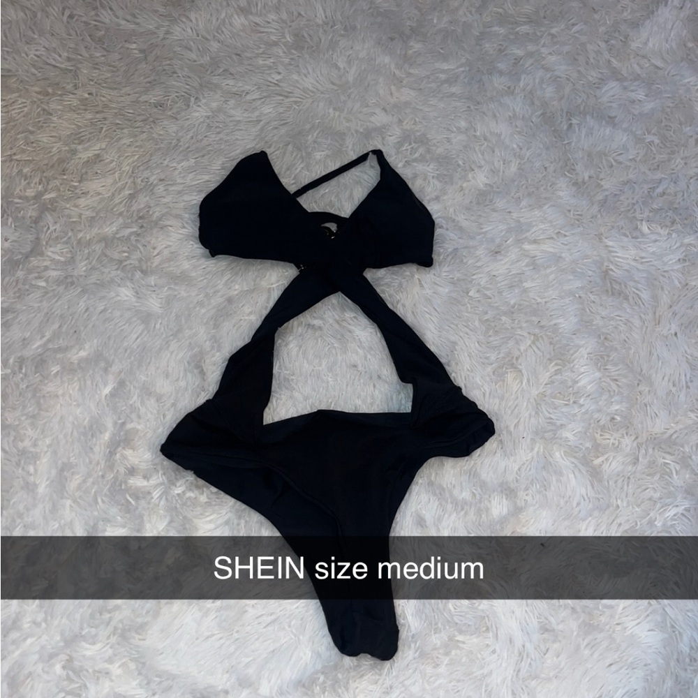 SHEIN Black Cutout Bikini
